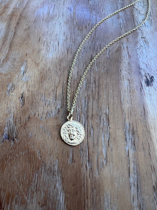 Medusa Necklace 14k Yellow Gold