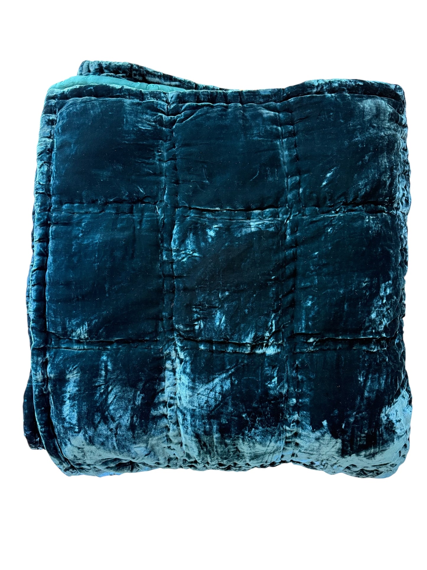 Silk + Velvet Luxury Quilt Peacock