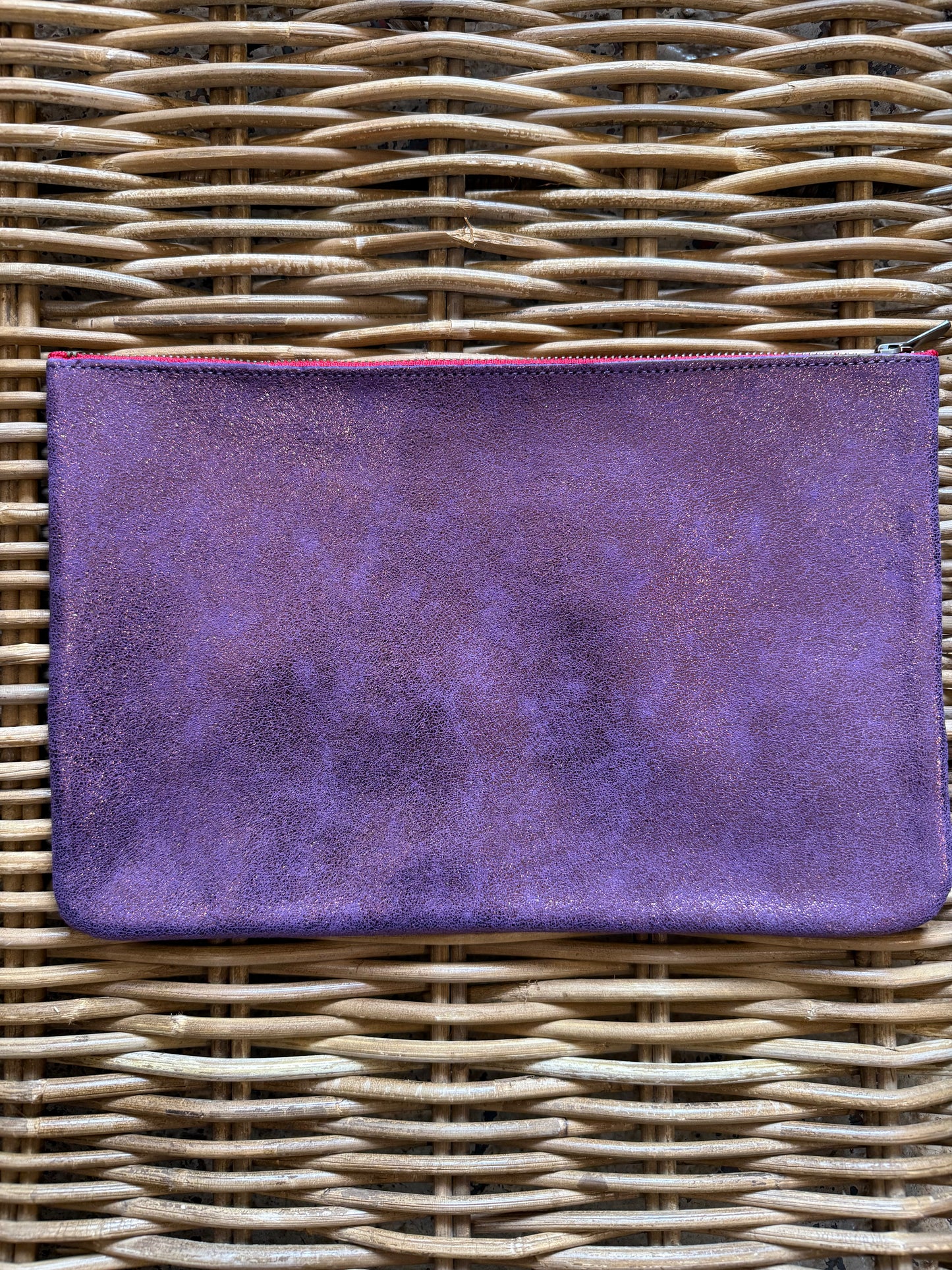 Leather Zipper Pouch Large