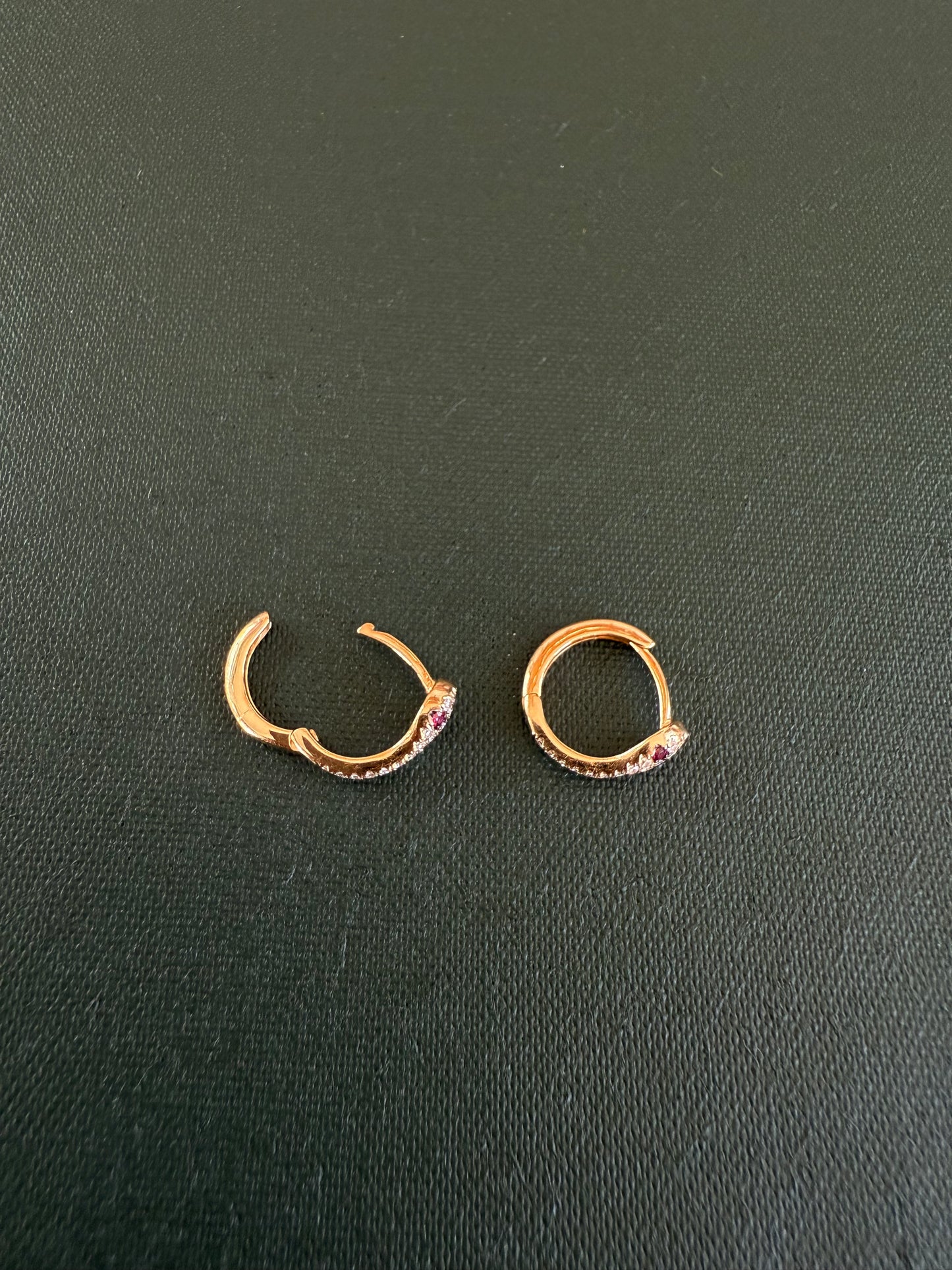 Ruby eye diamond snake huggies