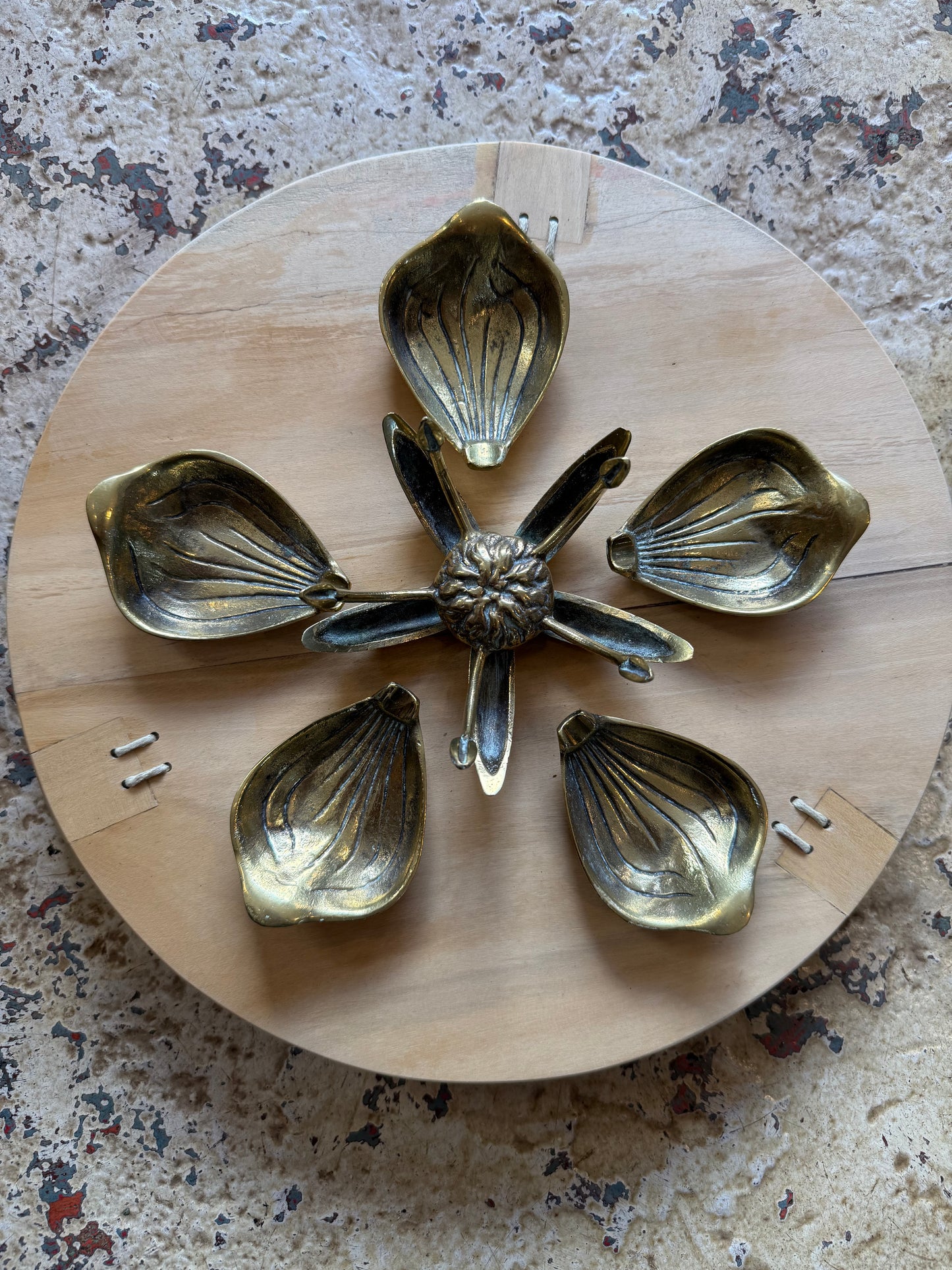 Mid Century brass floral object circa 1960's