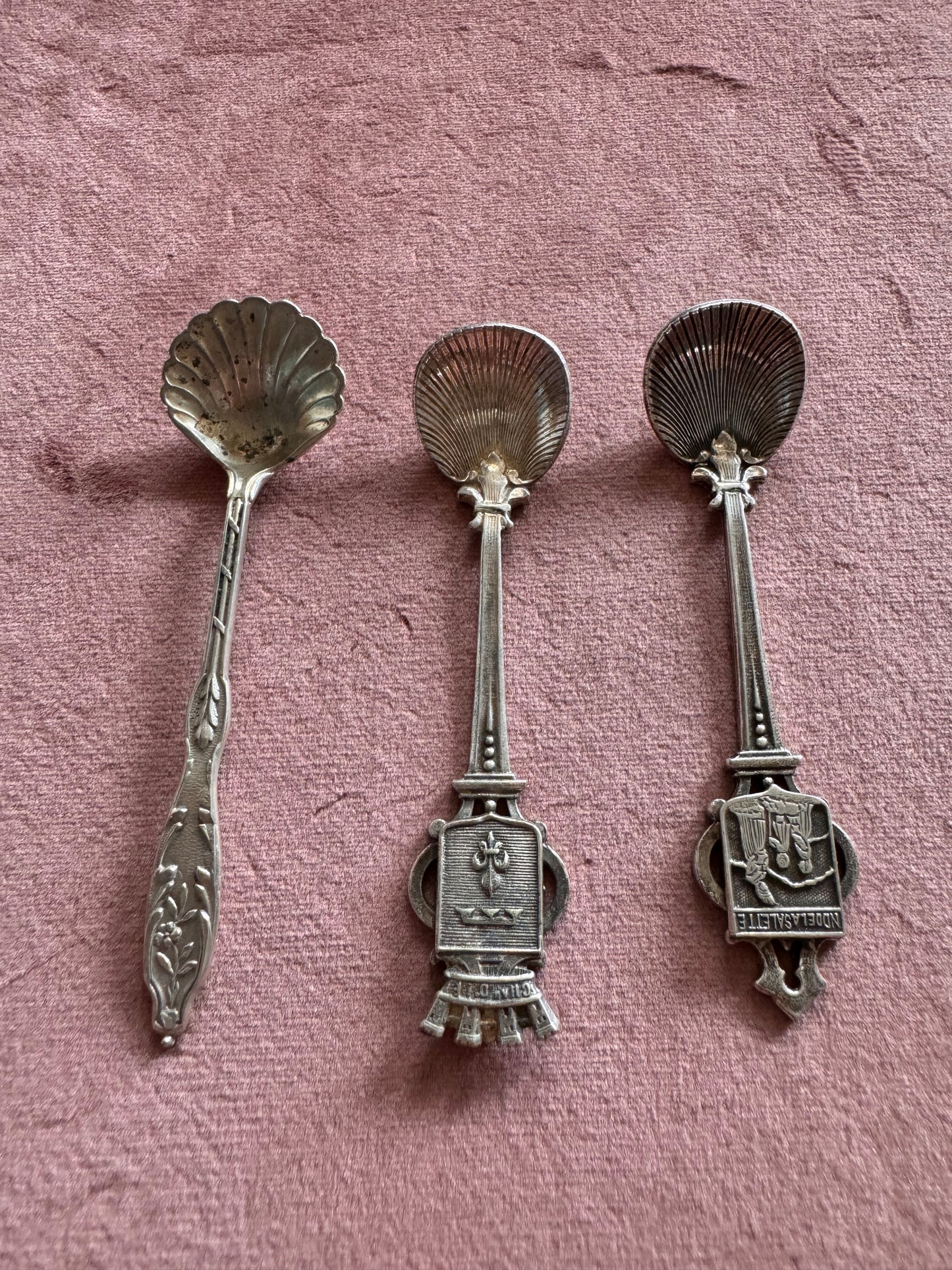 Antique Salt/Spice Spoons Sterling Silver