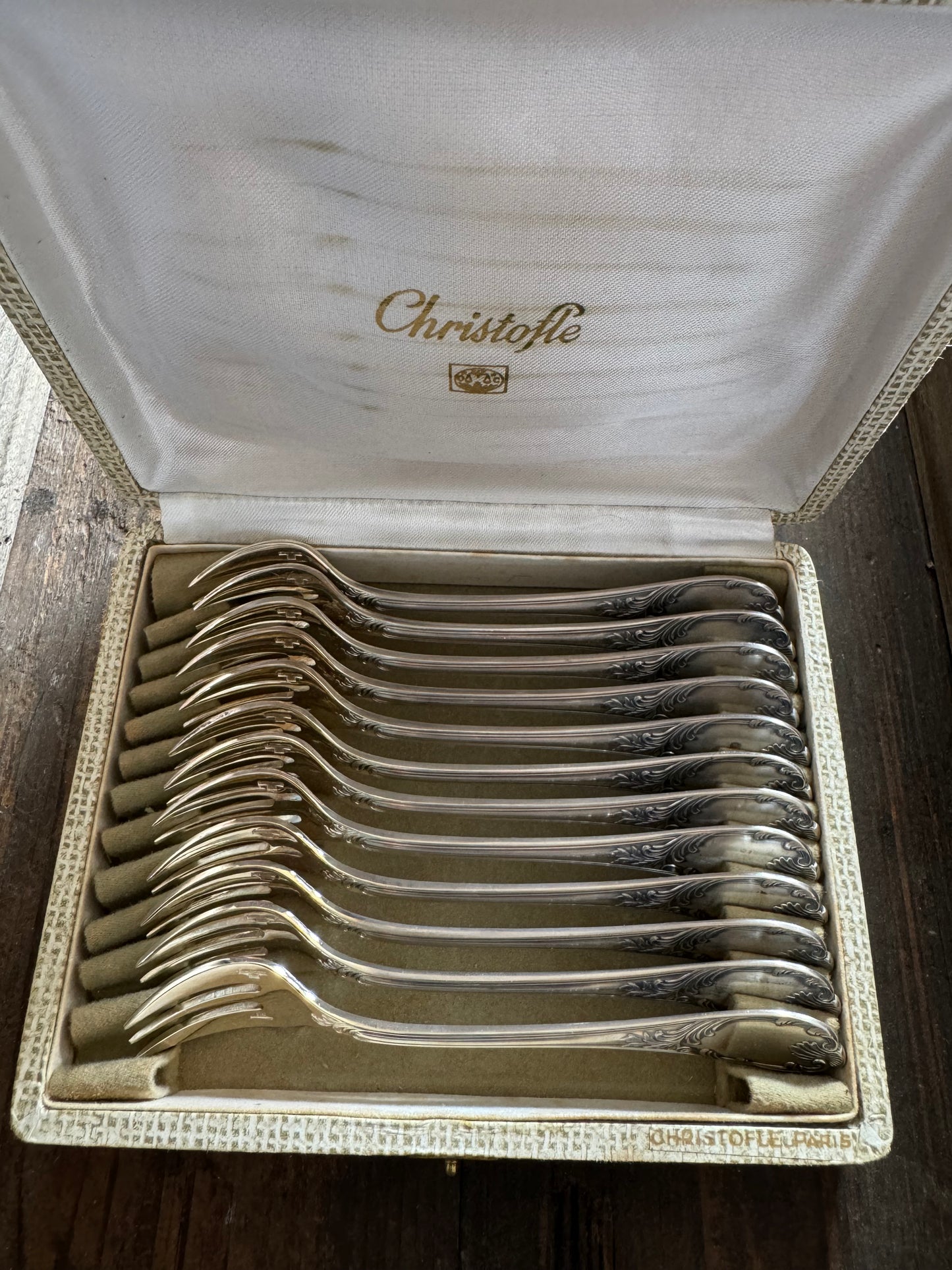 Christofle Marly Vintage Oyster Fork Set of 12