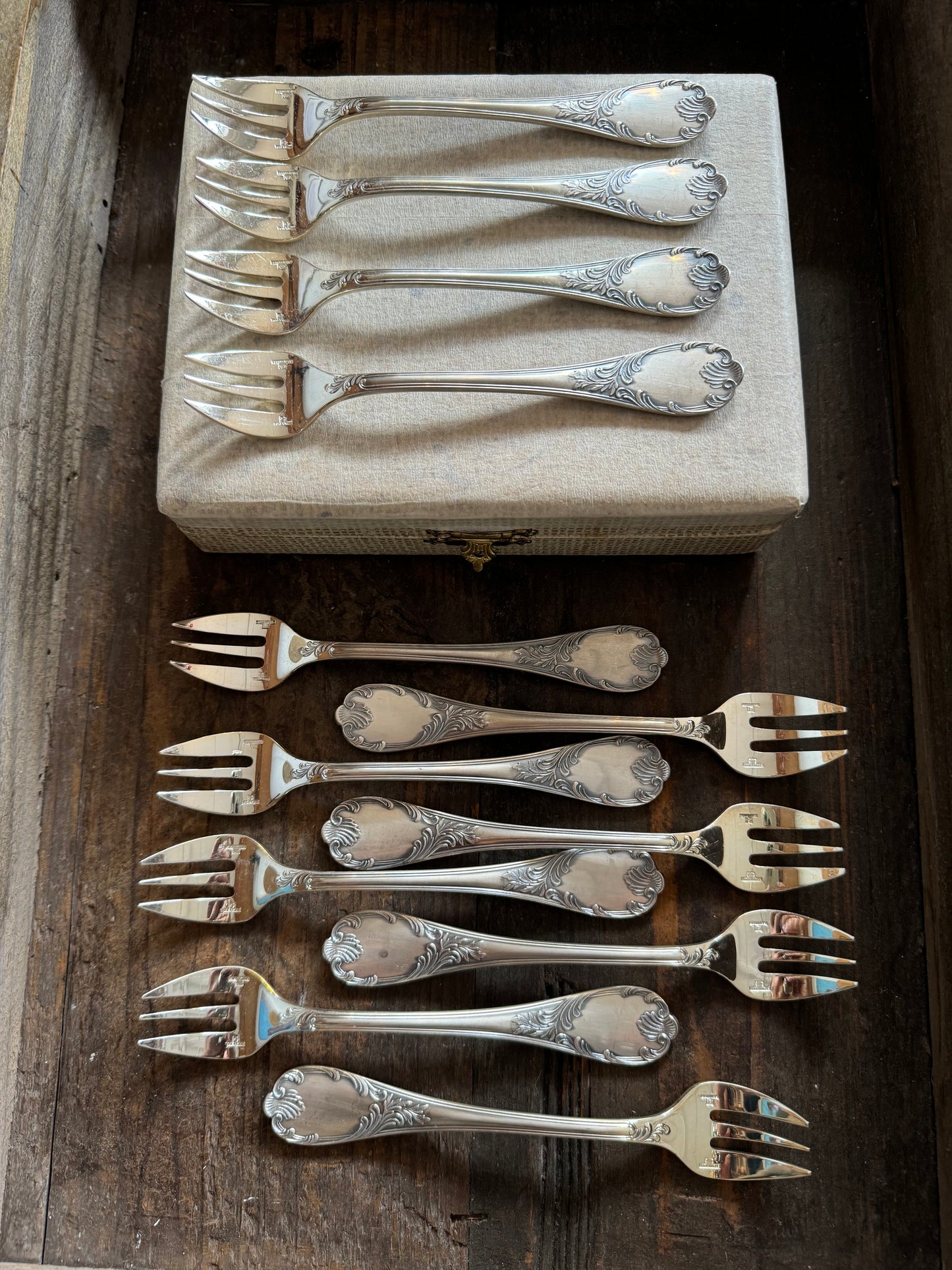 Christofle Marly Vintage Oyster Fork Set of 12