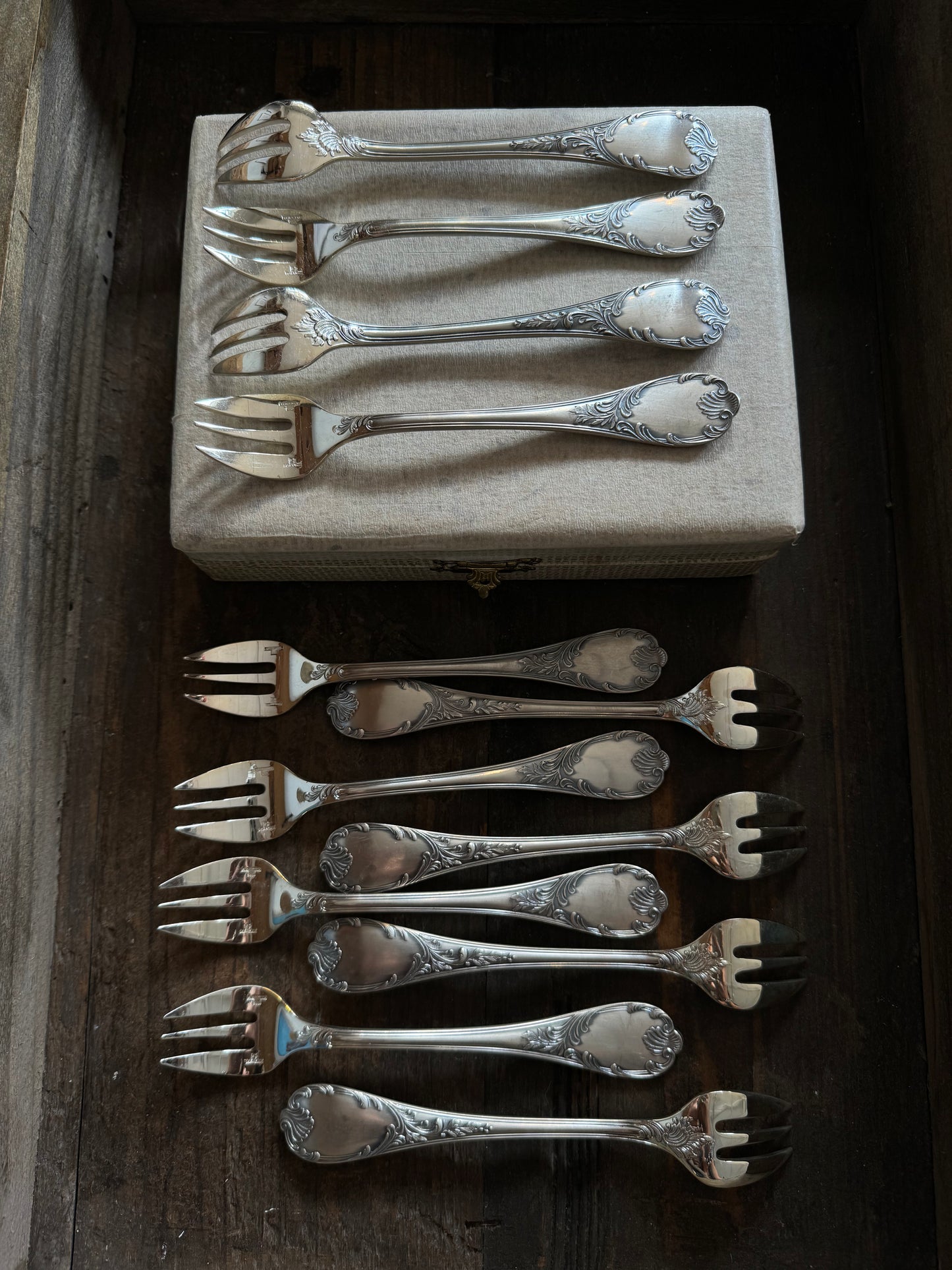 Christofle Marly Vintage Oyster Fork Set of 12