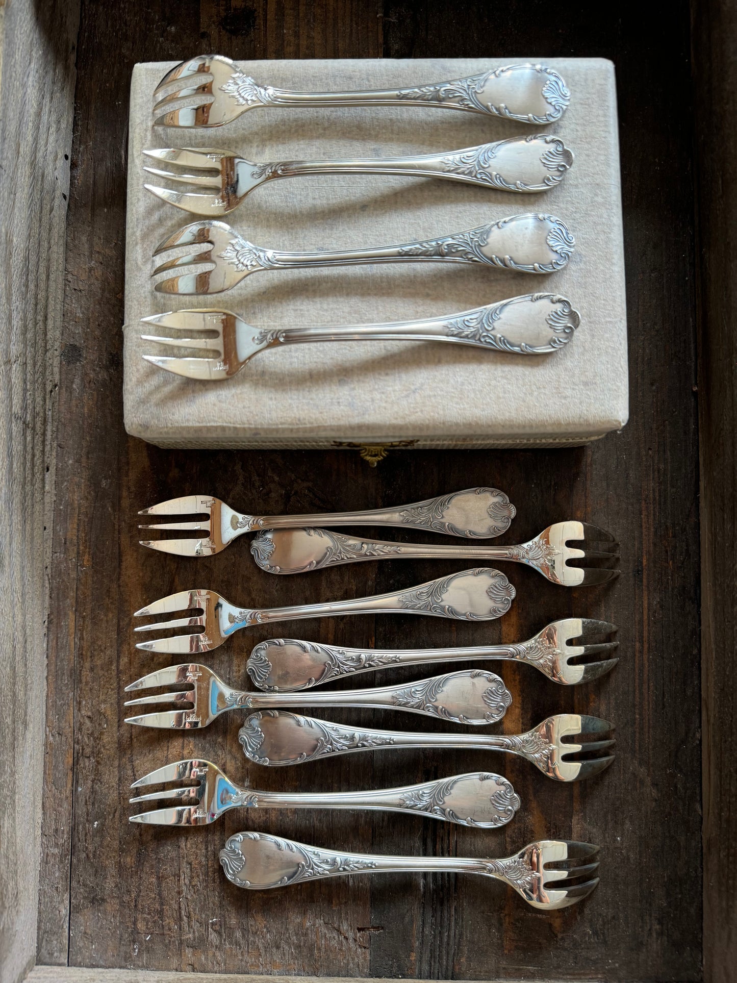 Christofle Marly Vintage Oyster Fork Set of 12