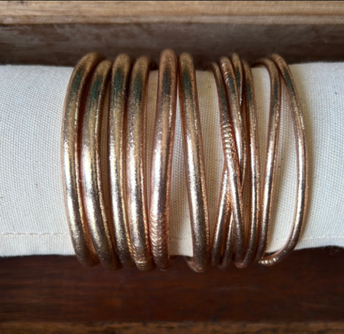 Champagne Prayer Bangle Thick Single