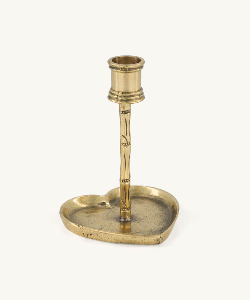Bamboo Heart Candle Holder