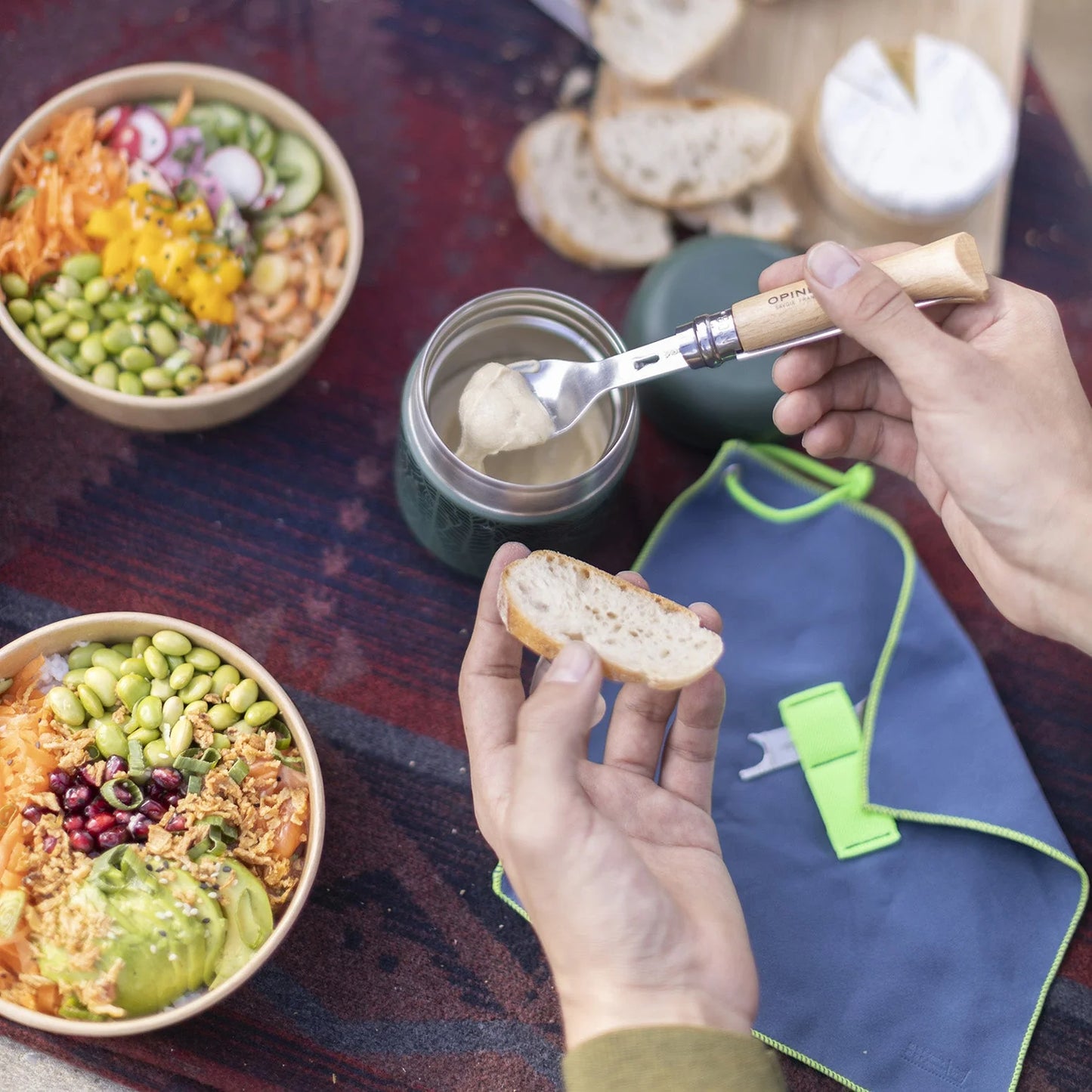 Opinel Picnic + Cutlery Set with No. 8 Folding Knife