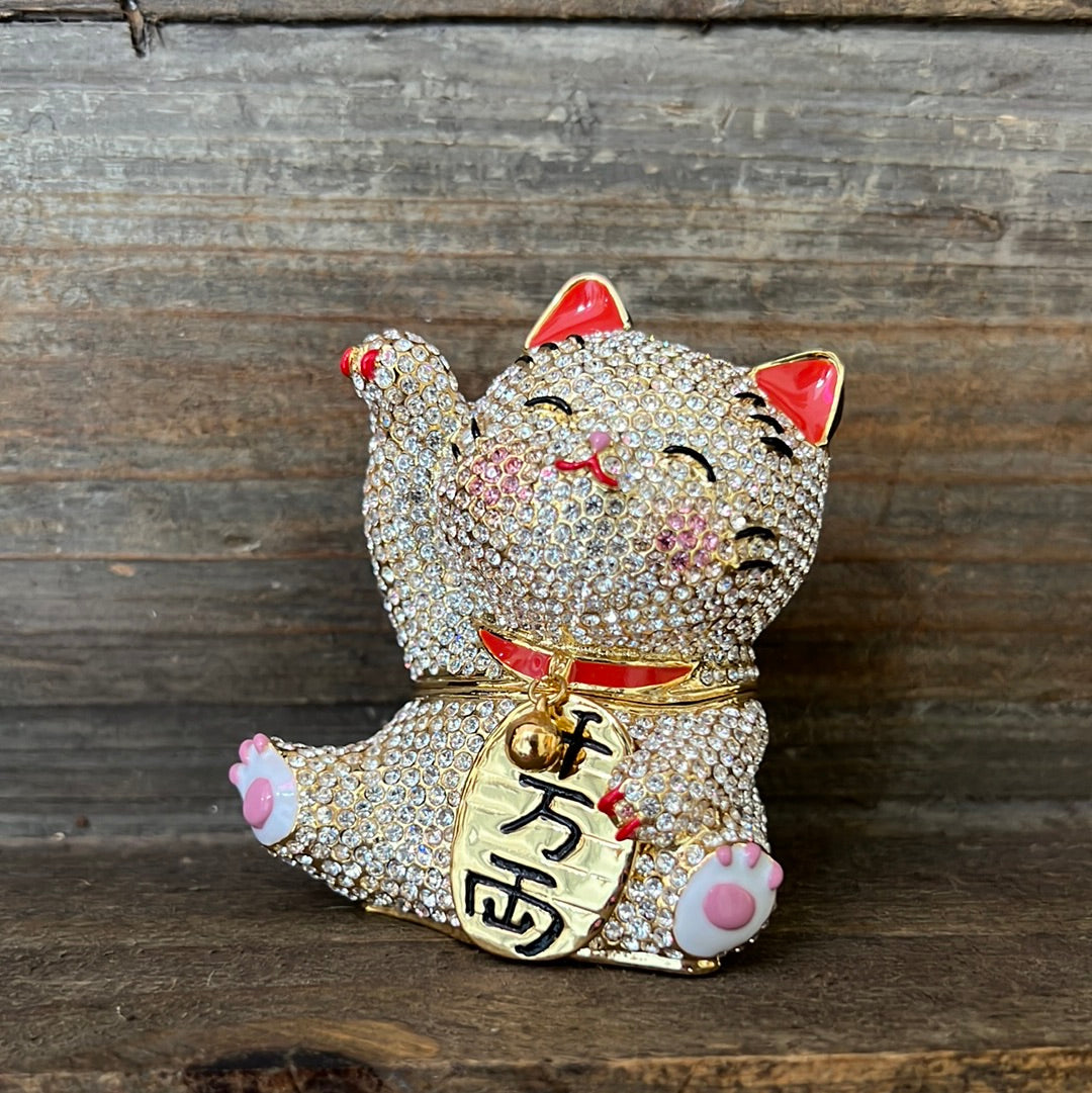 Lucky Kitty Crystalized Enamel Keepsake