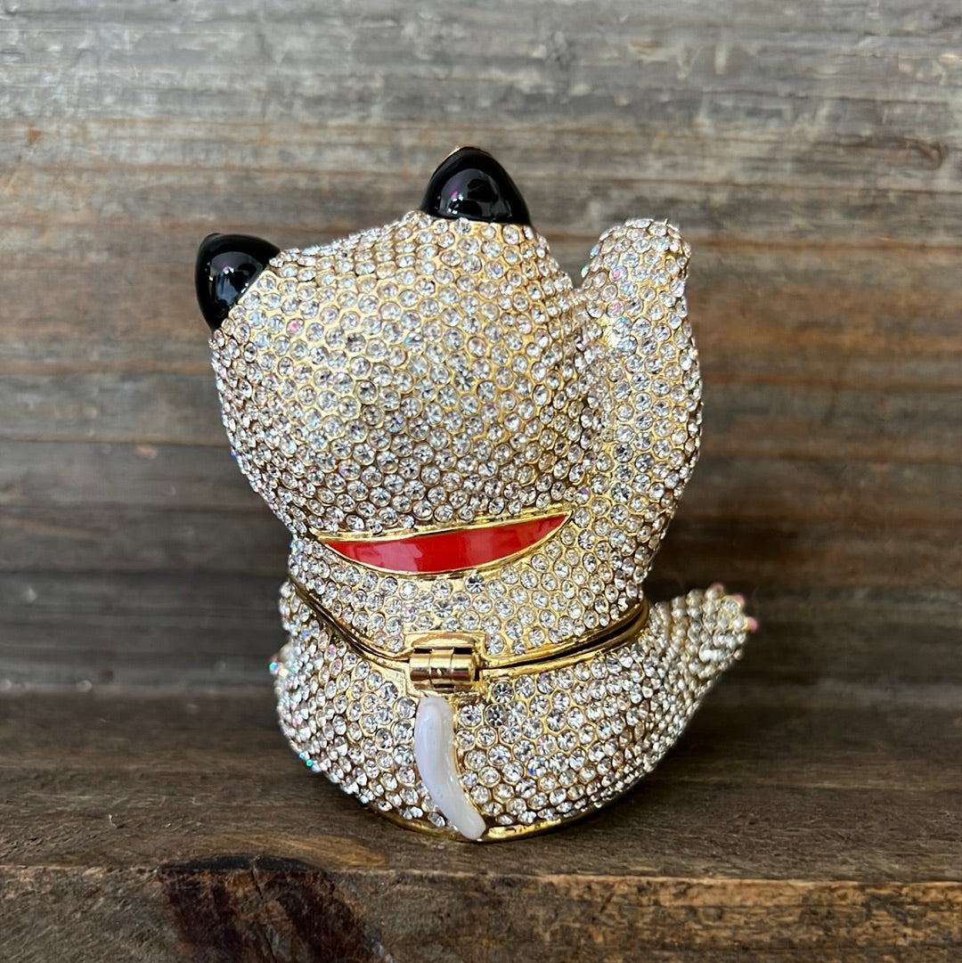 Lucky Kitty Crystalized Enamel Keepsake