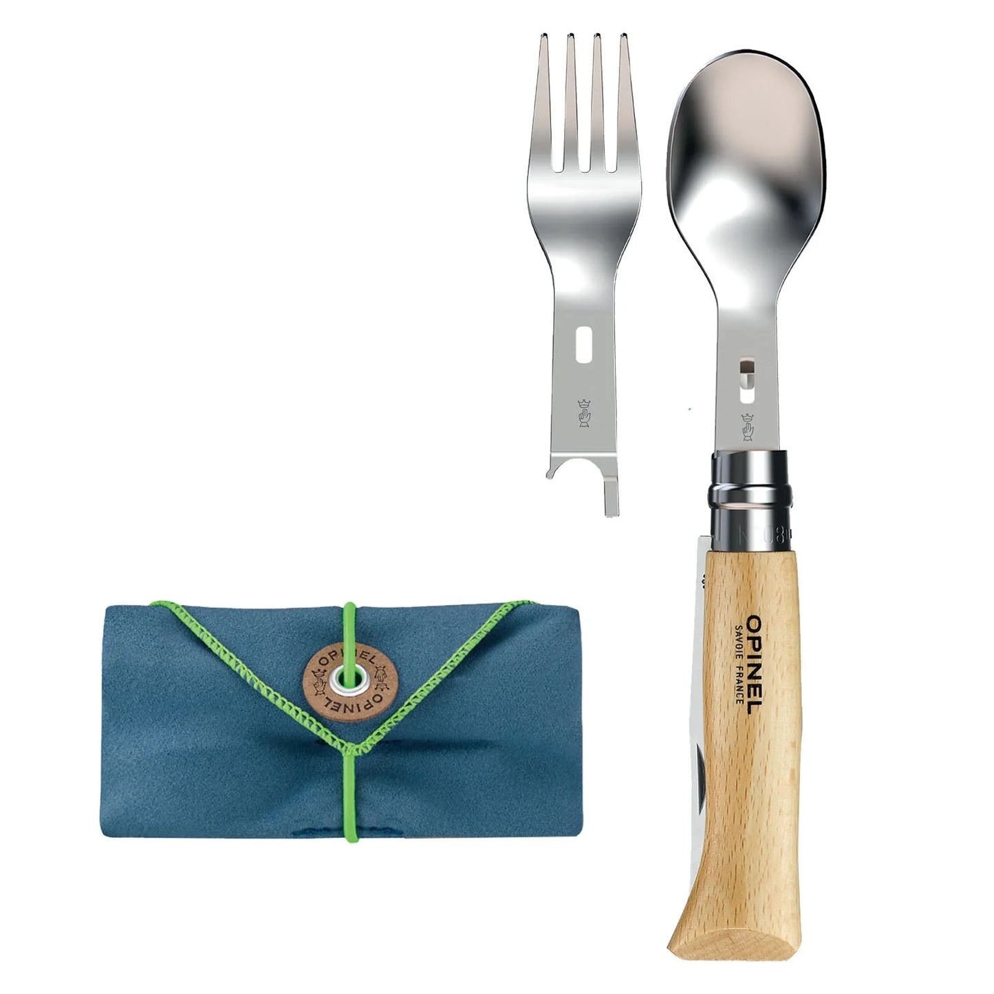 Opinel Picnic + Cutlery Set with No. 8 Folding Knife