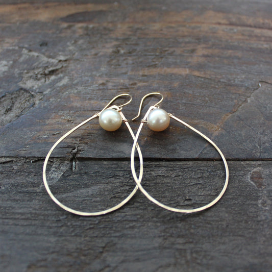 Golden South Sea Teardrop Pearl Earrings