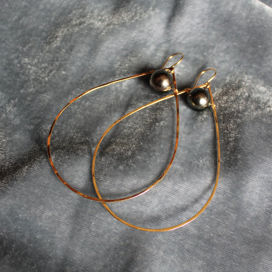 Tahitian pearl teardrop earrings
