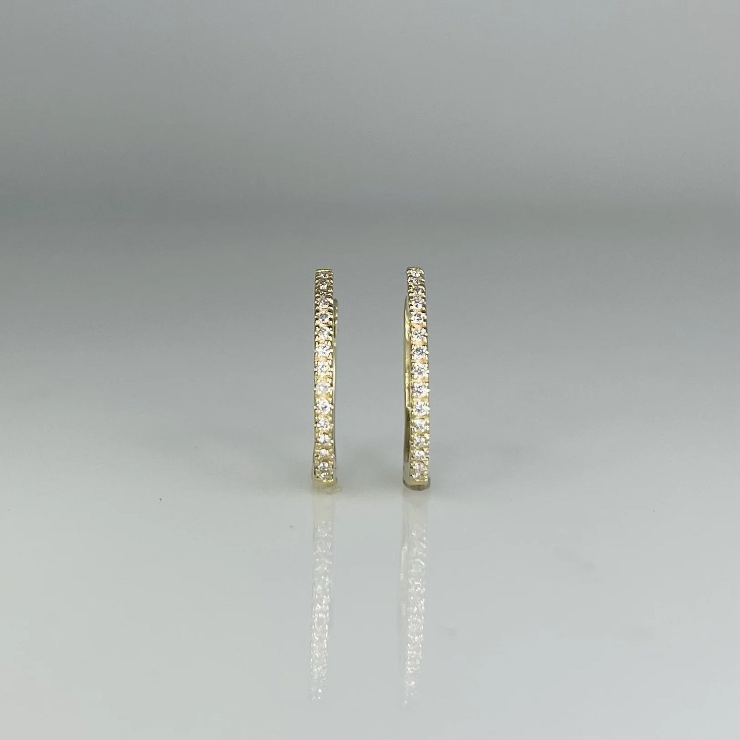14K Yellow Gold Natural Diamond Huggies 12mm