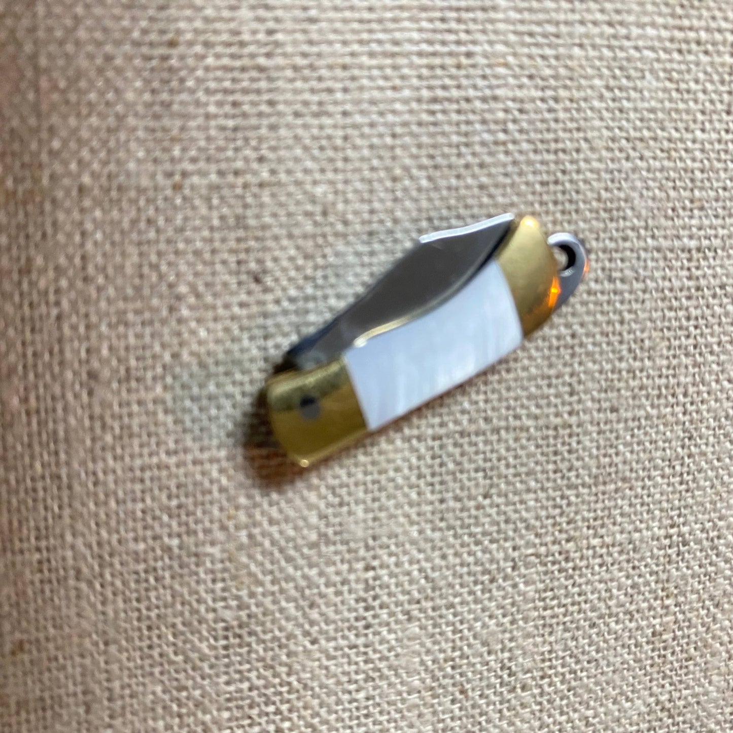 MINI brass shell knife: Blue