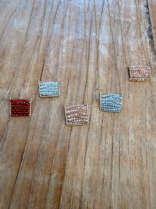 BA Woven gem necklace
