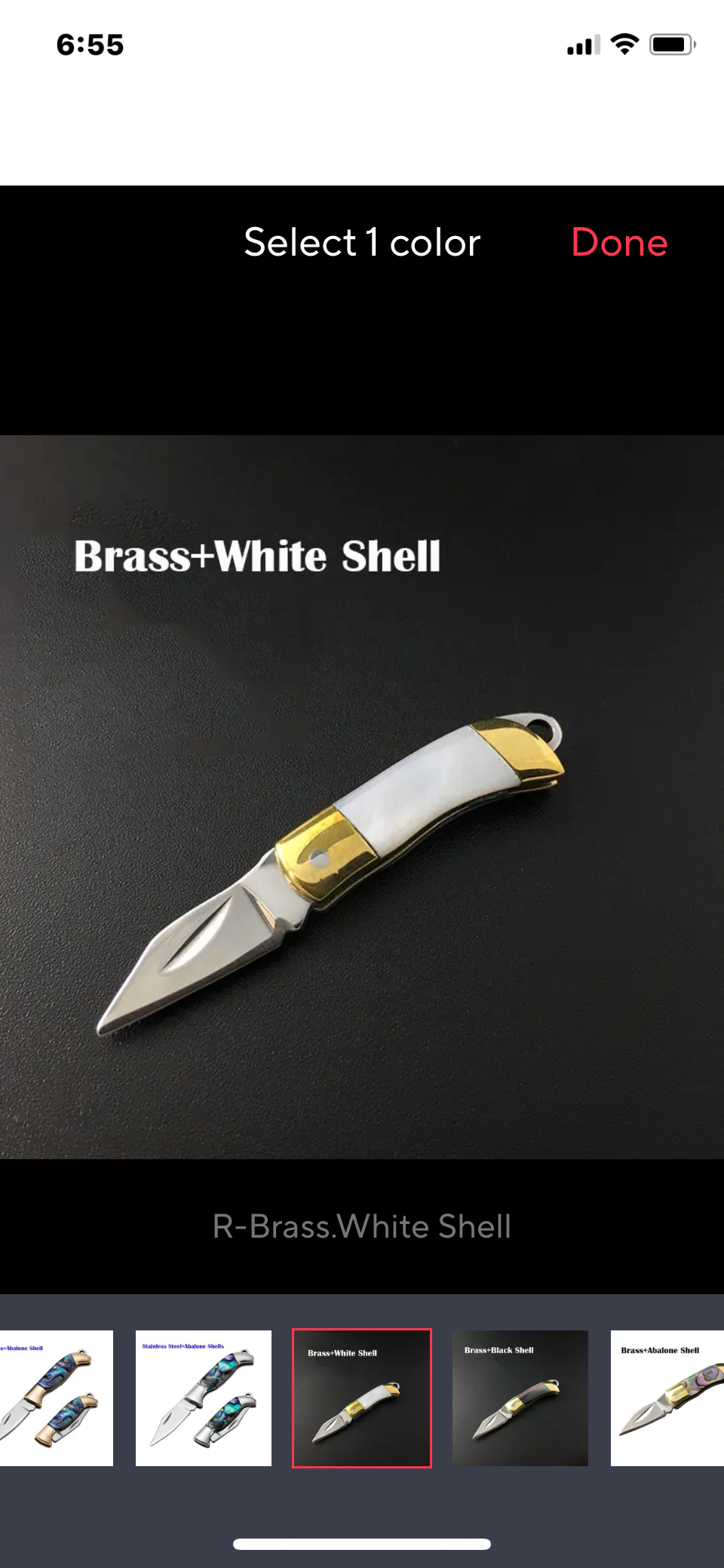 MINI brass shell knife: Blue