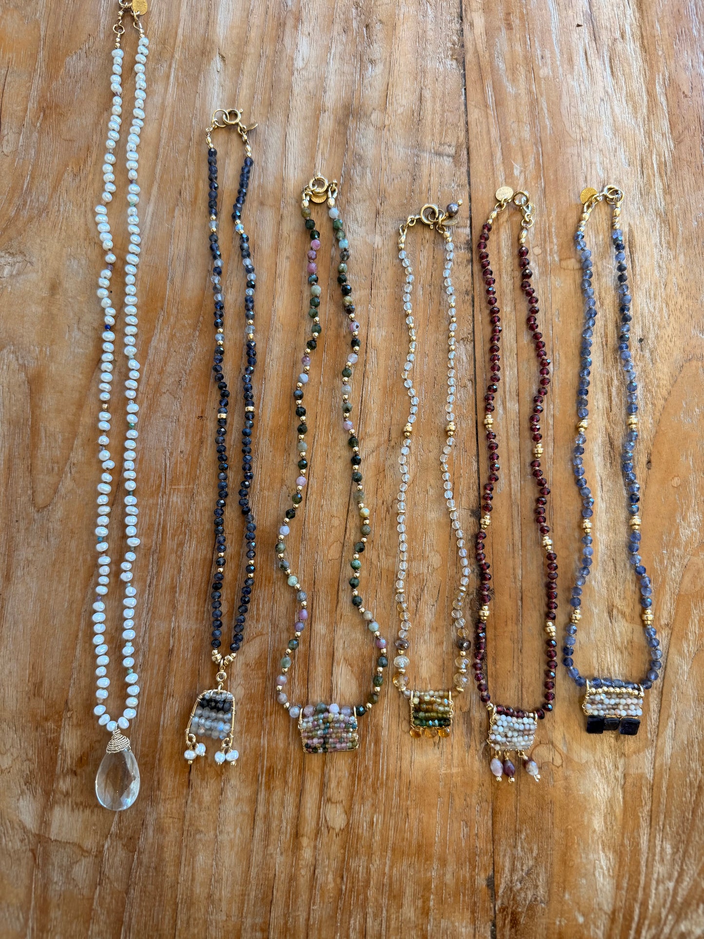 BA Assorted semi precious gemstone necklaces