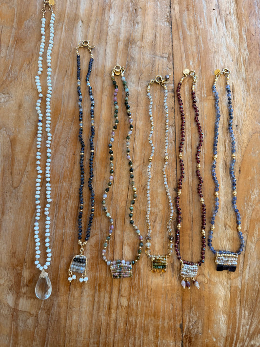 BA Assorted semi precious gemstone necklaces
