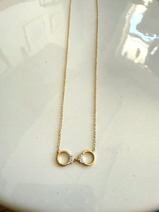 14k gold + diamond handcuff necklace