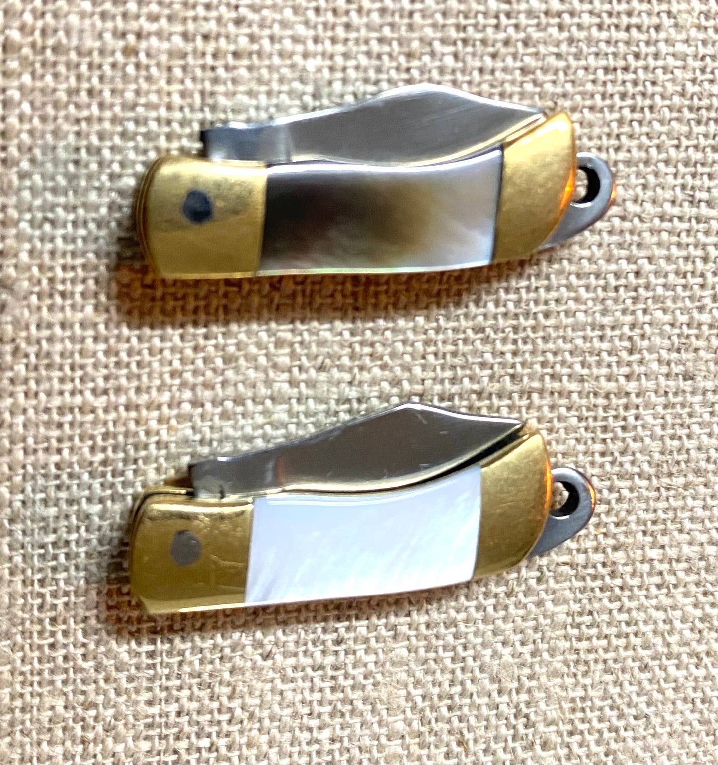 MINI brass shell knife: White
