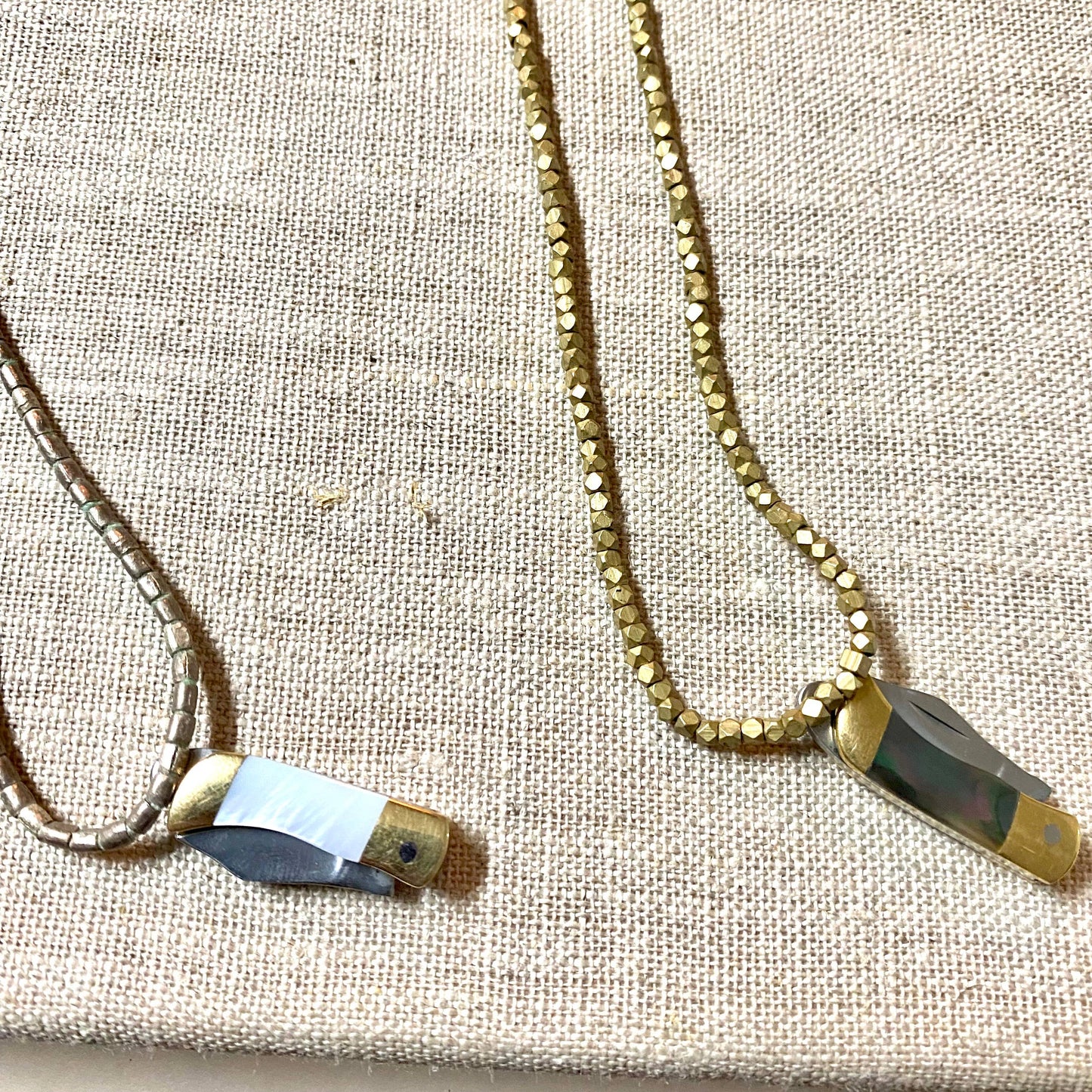 MINI brass shell knife: Blue