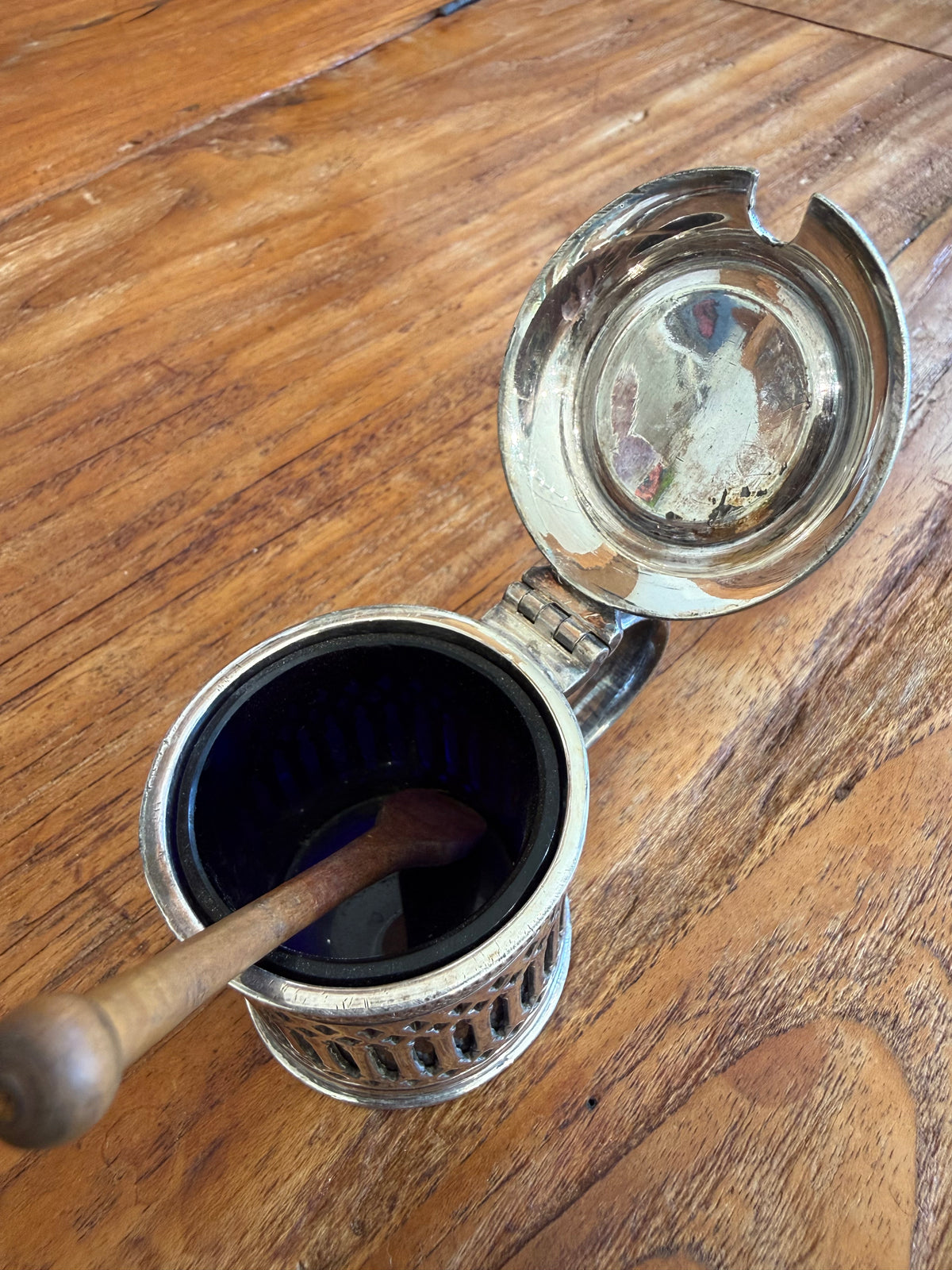 Antique Moutardier Mustard Serving Dish