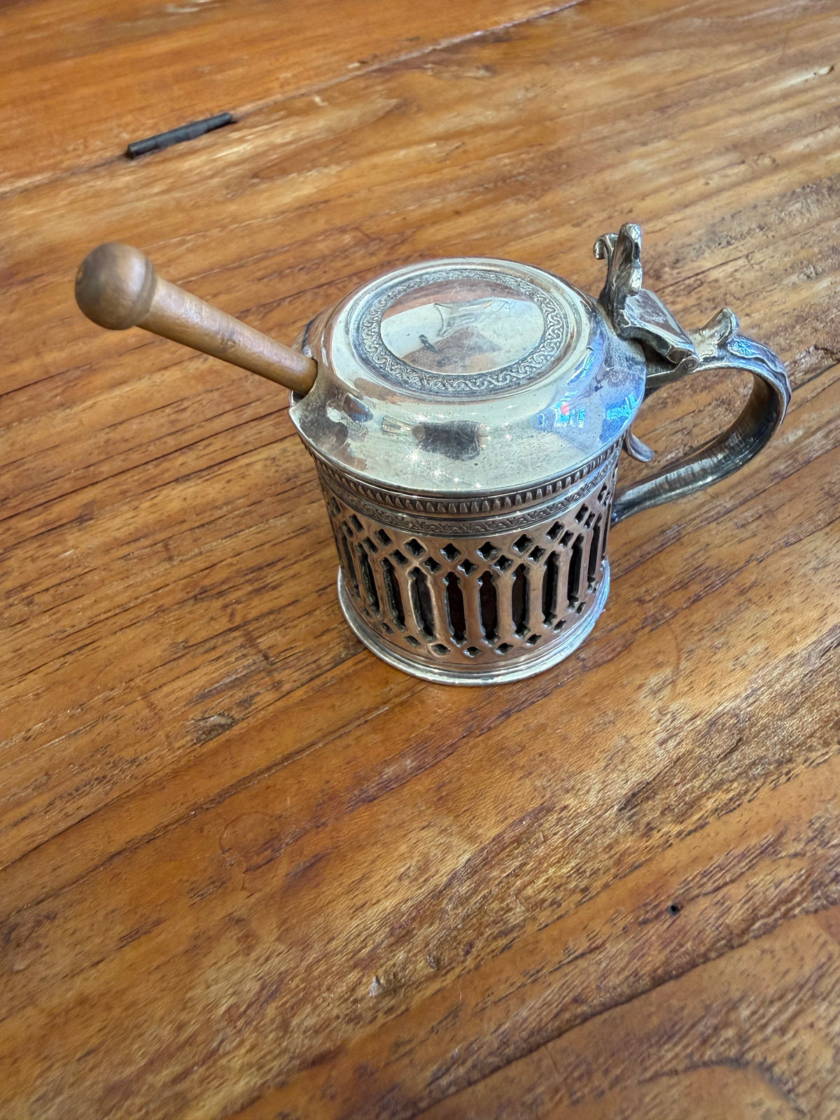 Antique Moutardier Mustard Serving Dish
