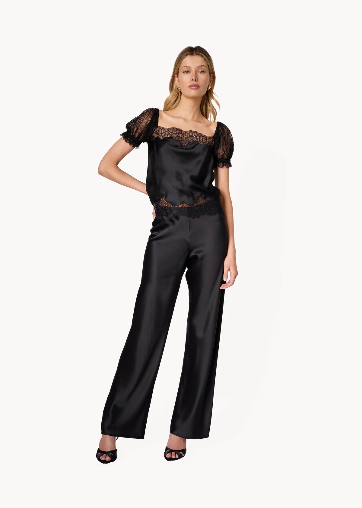 Nia Black Silk Top