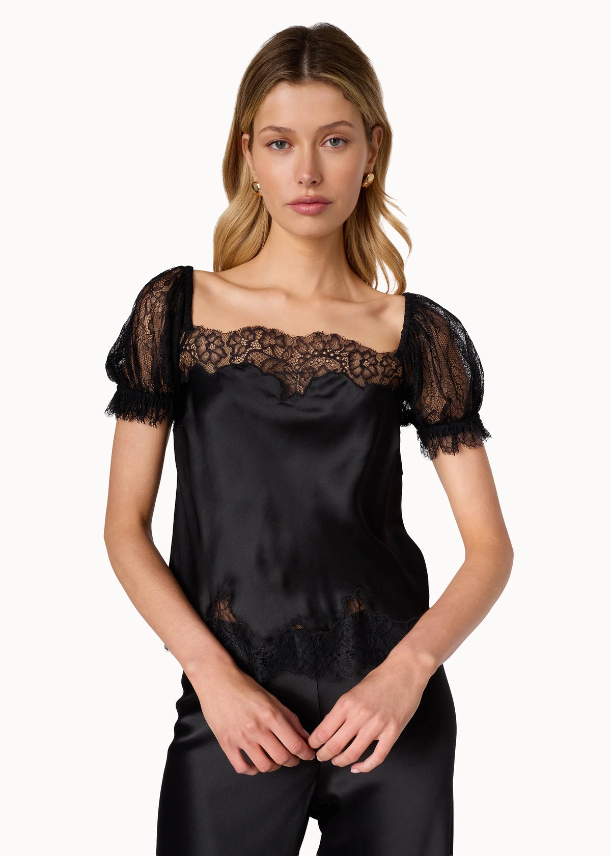Nia Black Silk Top