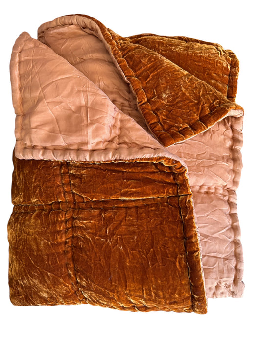 Silk + Velvet Luxury Quilt Saffron