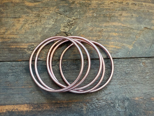 Pink Gold Prayer Bangle Thin Single