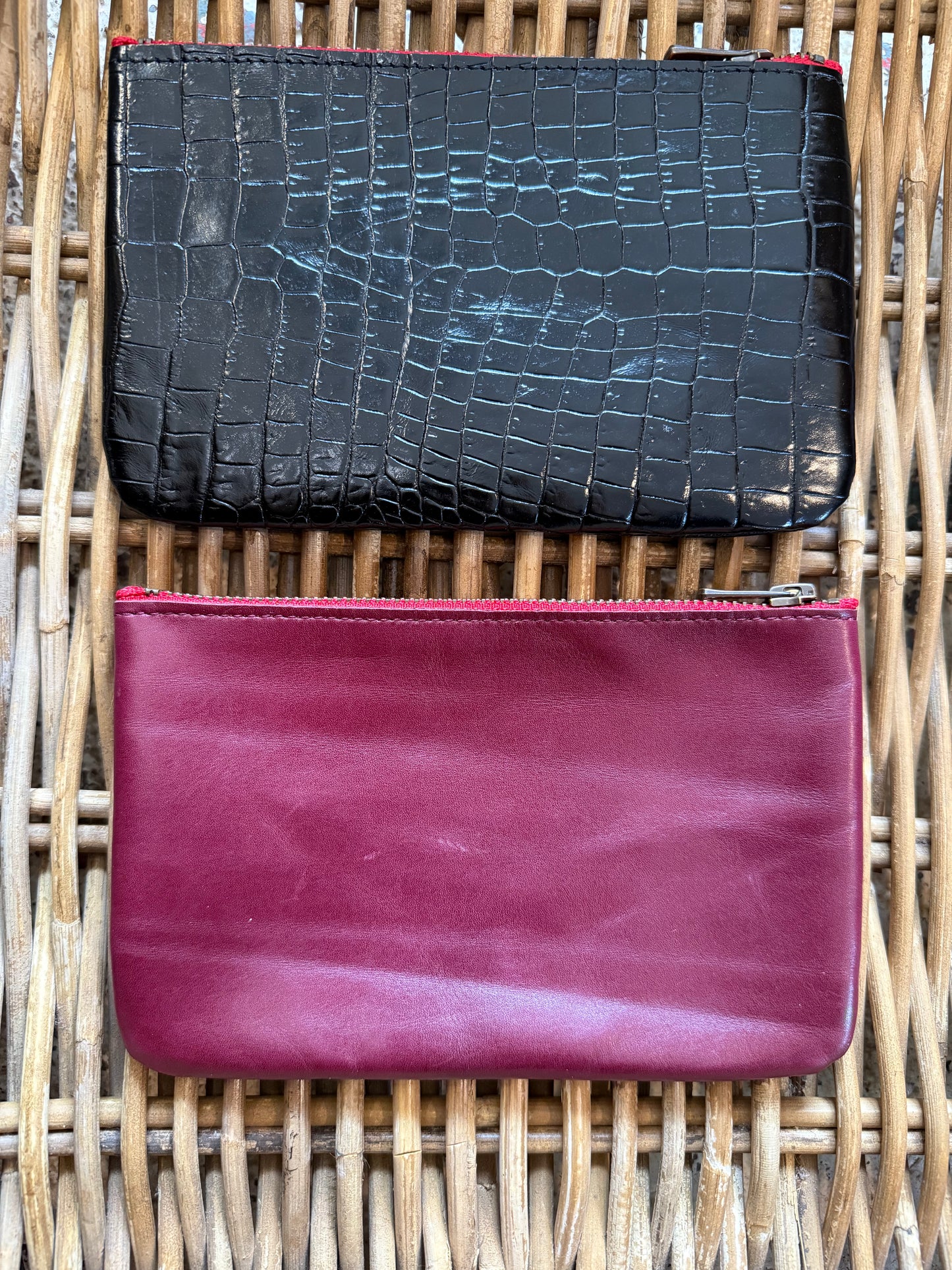 Leather Zipper Pouch Small