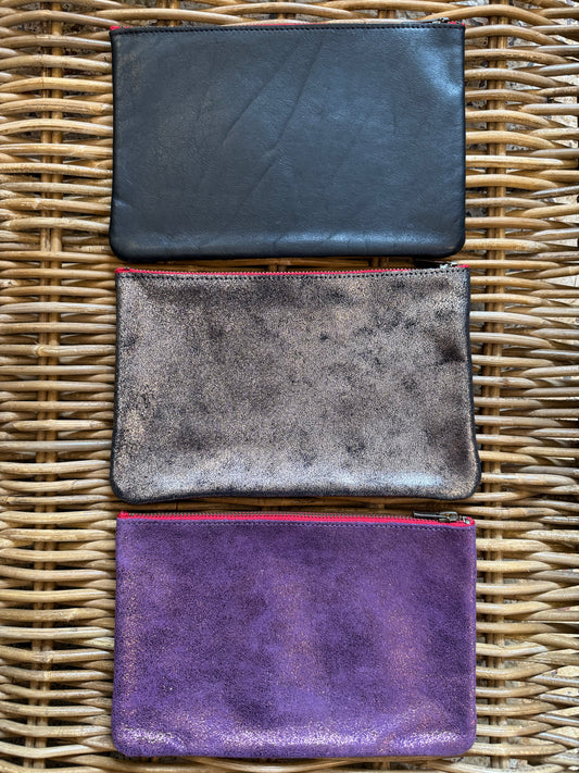 Leather Zipper Pouch Small