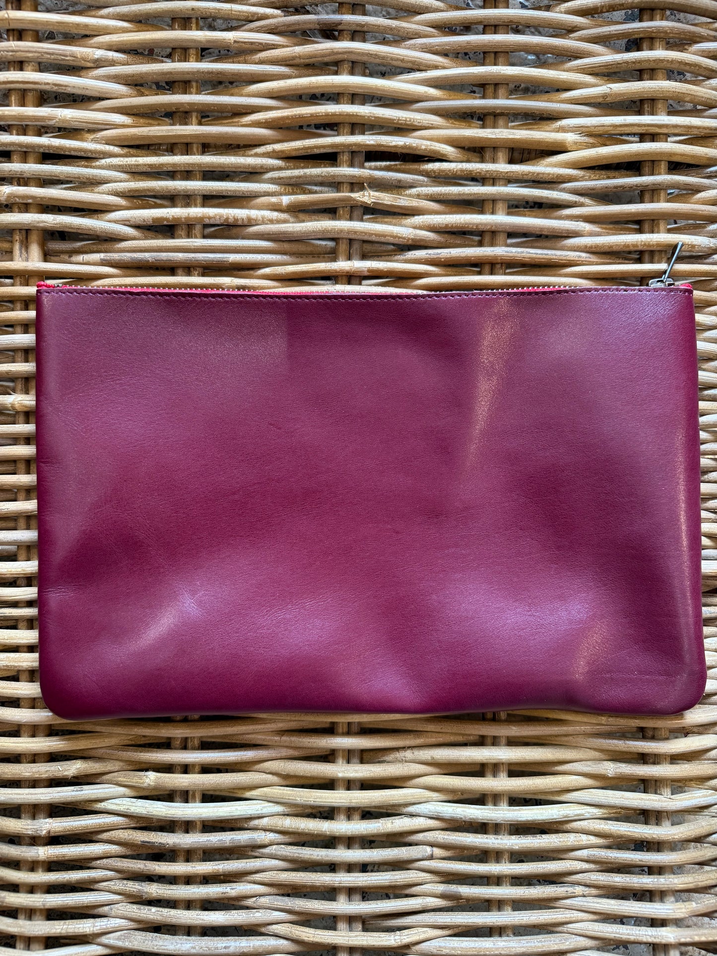 Leather Zipper Pouch Large