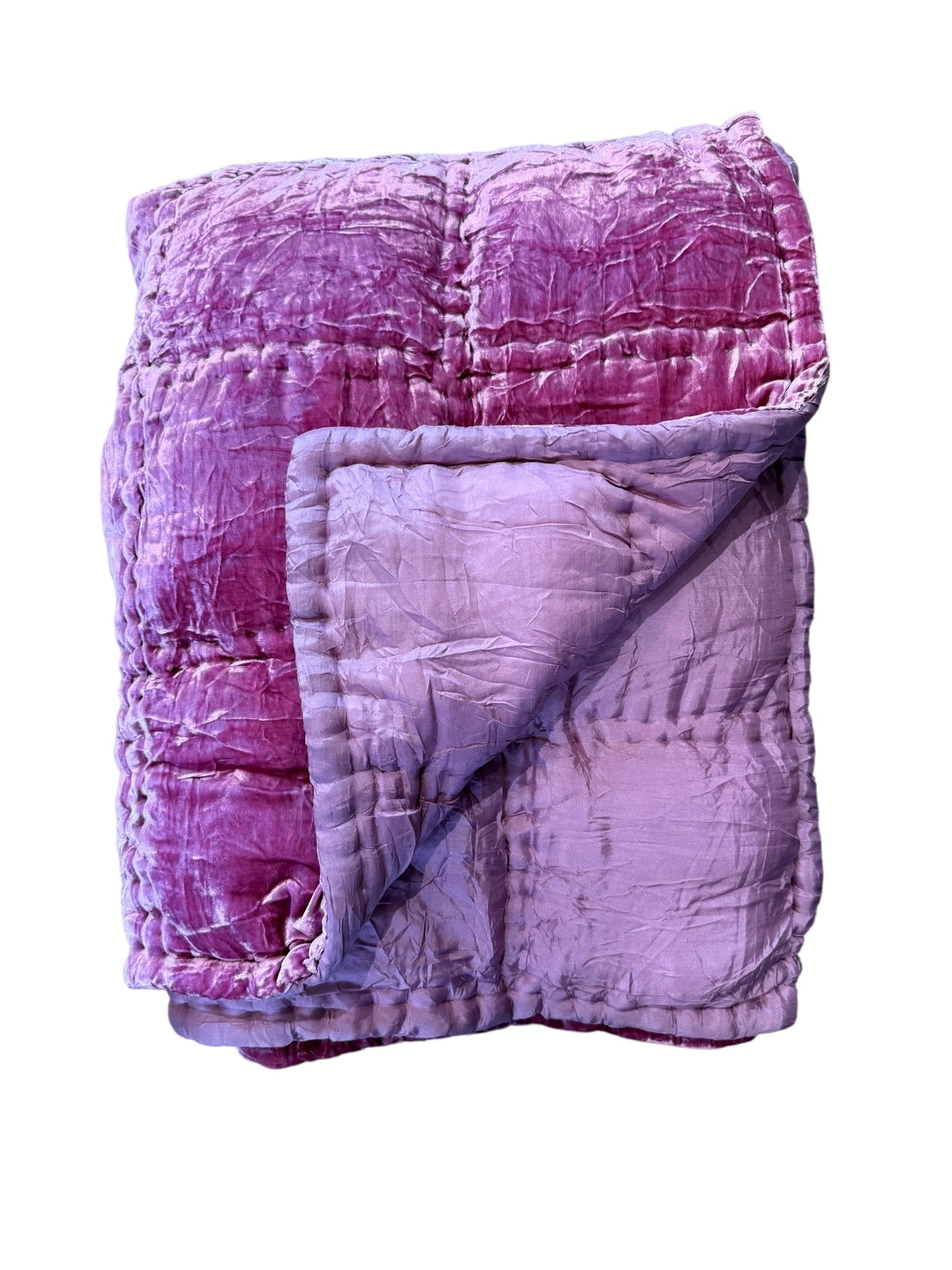 100% Silk + Velvet Luxury Quilt Powder Blossom Pink