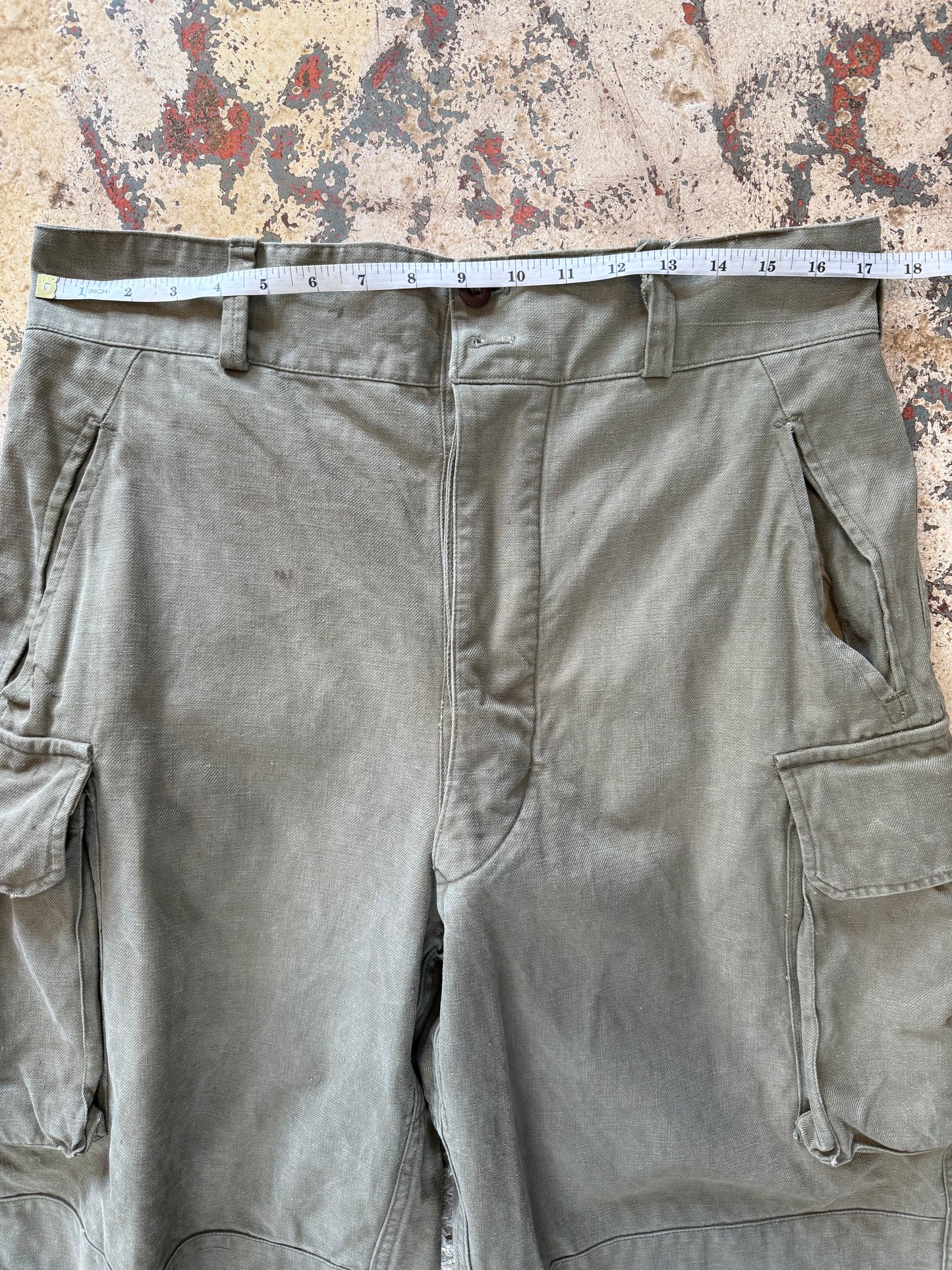 BLK LBL Vntg Military Trousers Green WWII Era