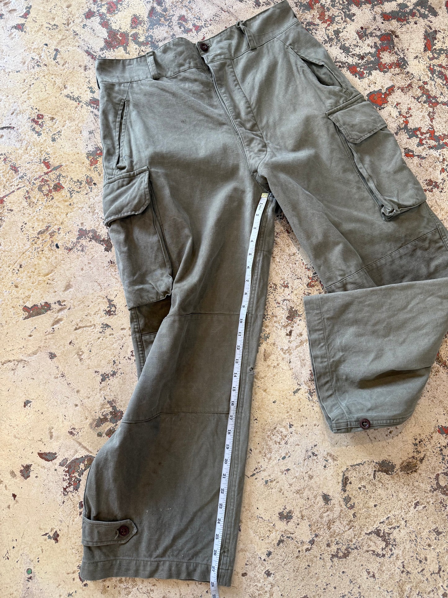 BLK LBL Vntg Military Trousers Green WWII Era