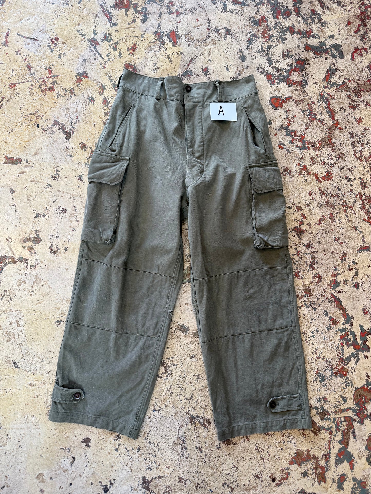 BLK LBL Vntg Military Trousers Green WWII Era