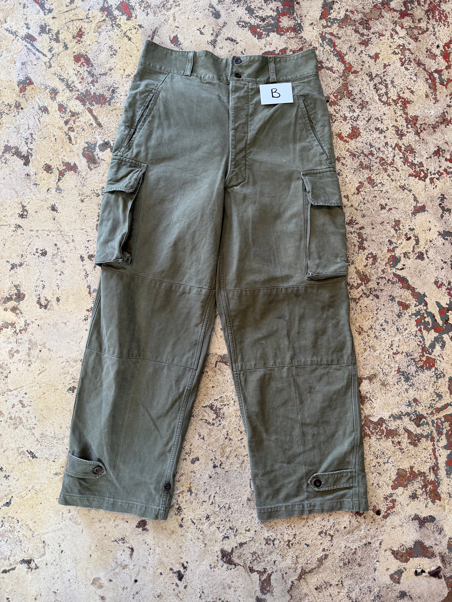 BLK LBL Vntg Military Trousers Green WWII Era