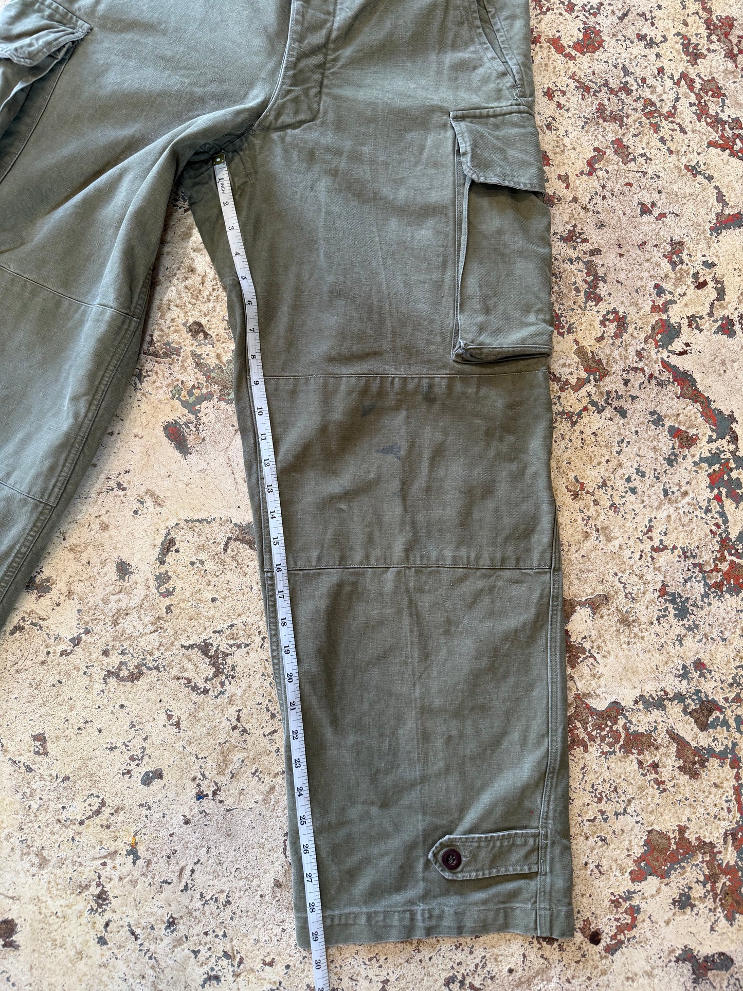 BLK LBL Vntg Military Trousers Green WWII Era