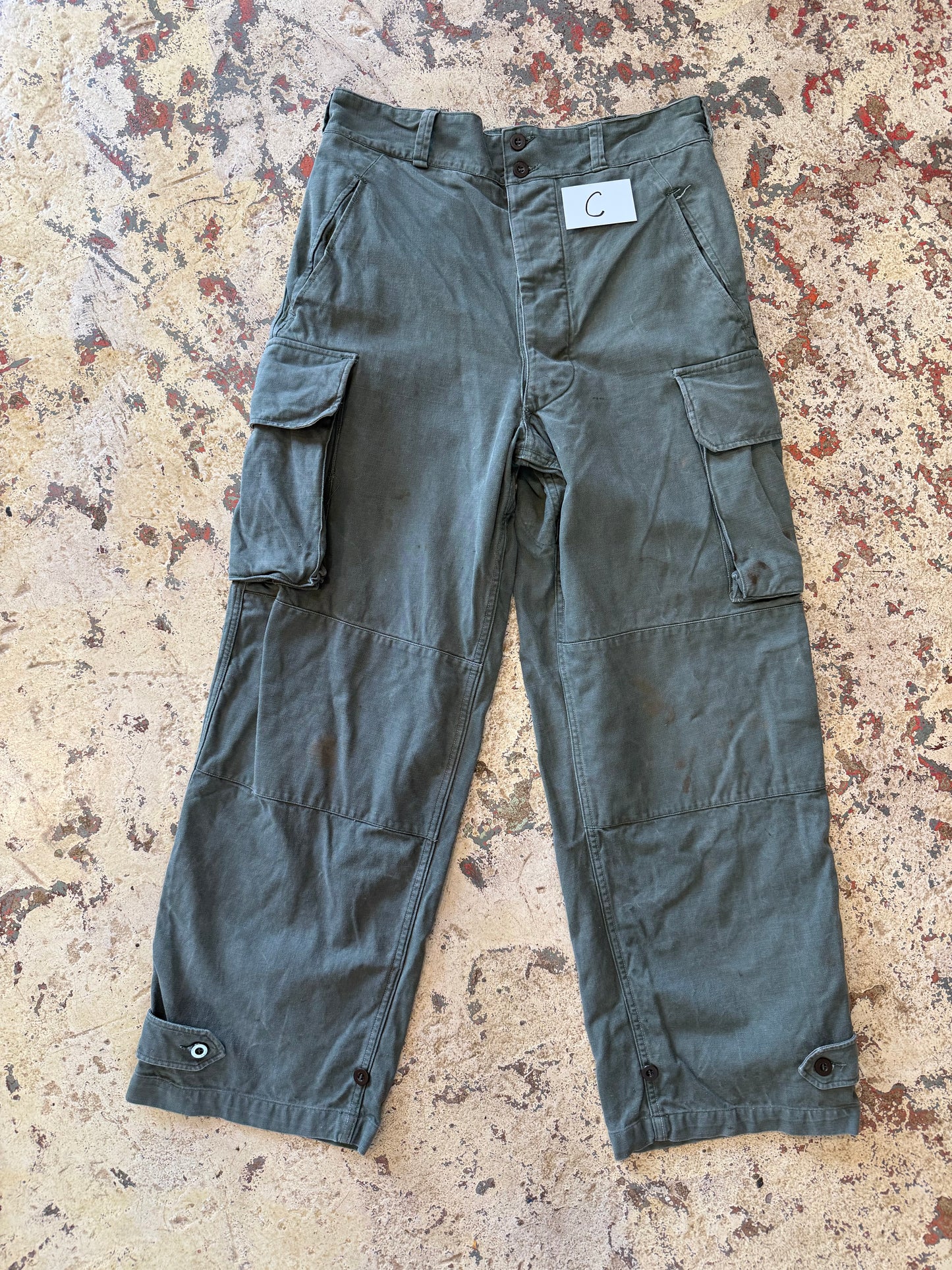 BLK LBL Vntg Military Trousers Green WWII Era