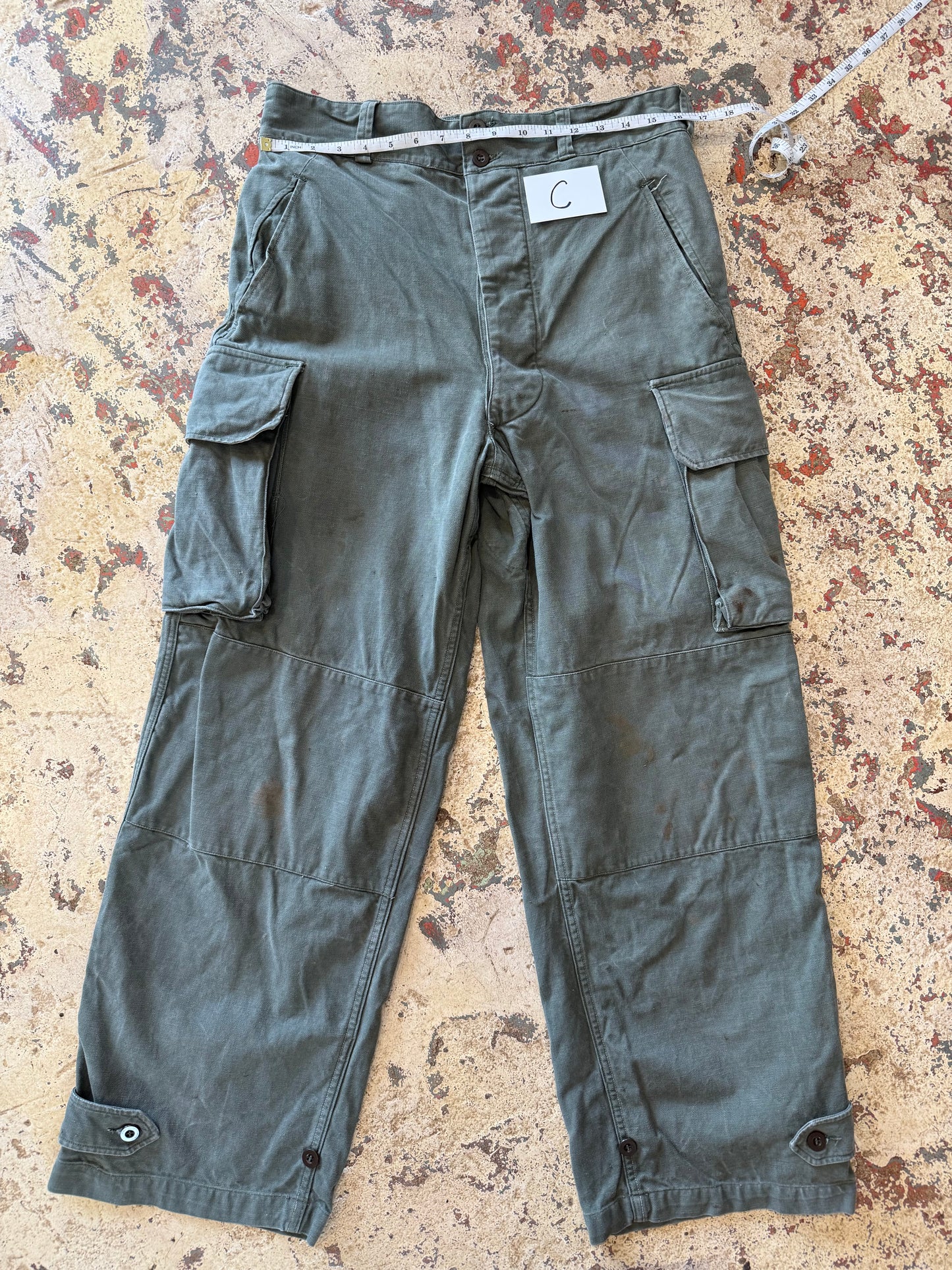 BLK LBL Vntg Military Trousers Green WWII Era