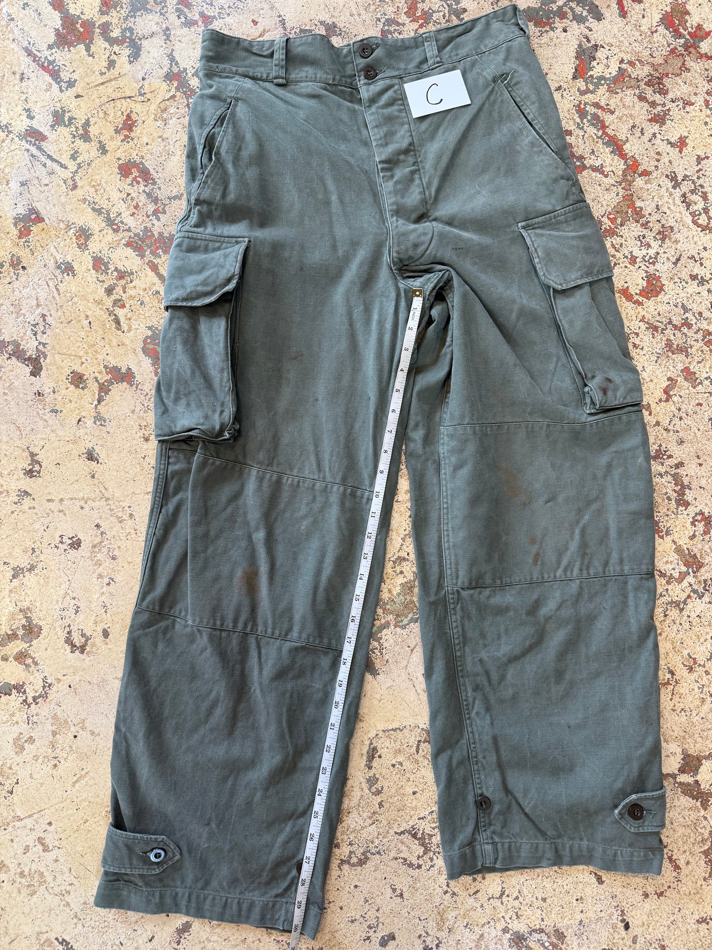 BLK LBL Vntg Military Trousers Green WWII Era