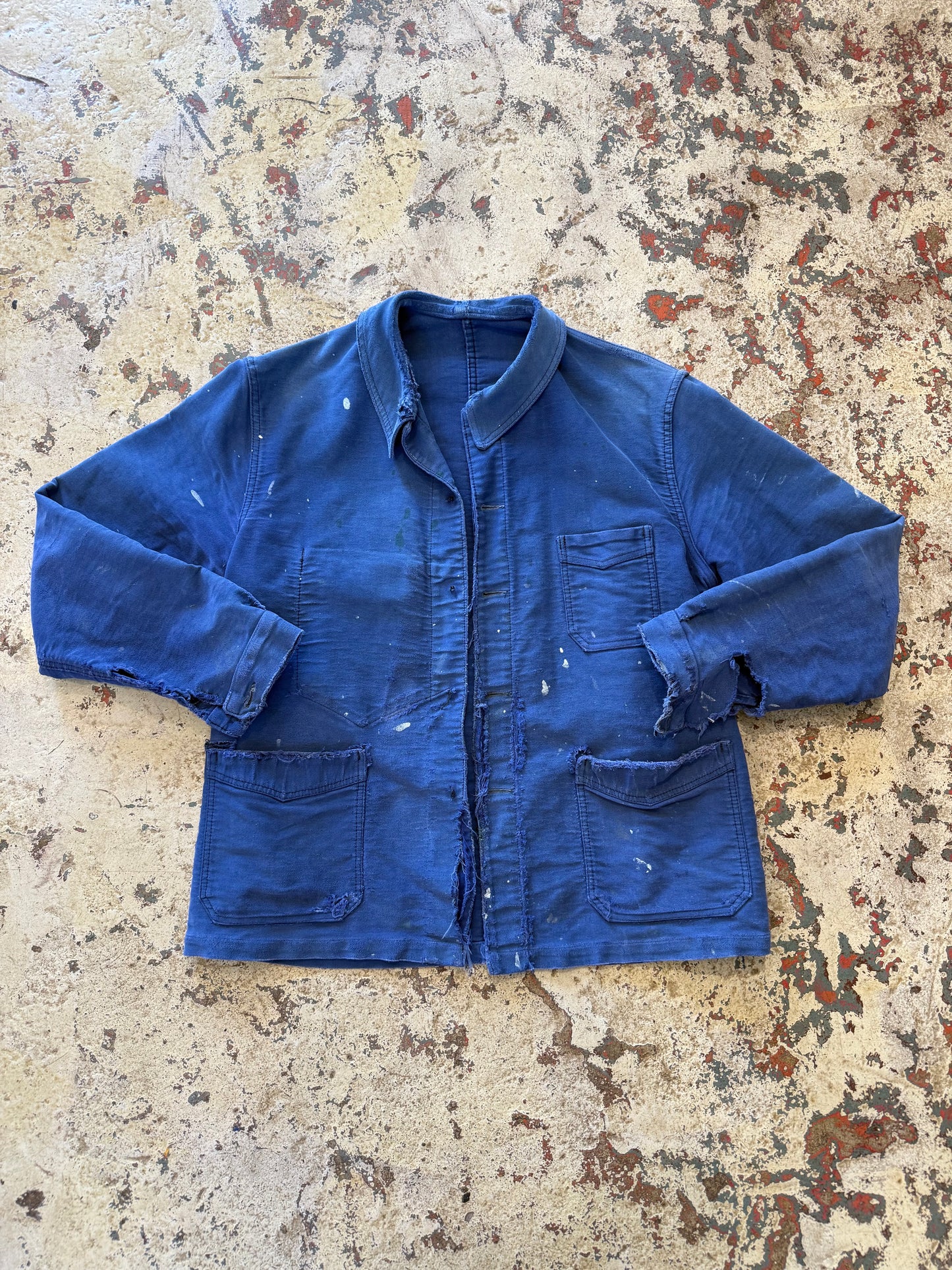 BLK LBL VNTG Le Mont St Michel Moleskin Jacket Chevron Pocket Pant Splatter