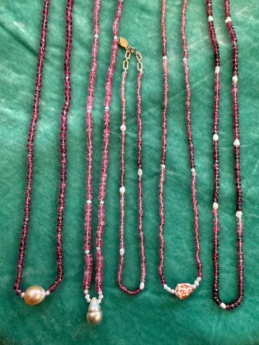 Pink Tourmaline gemstone necklace