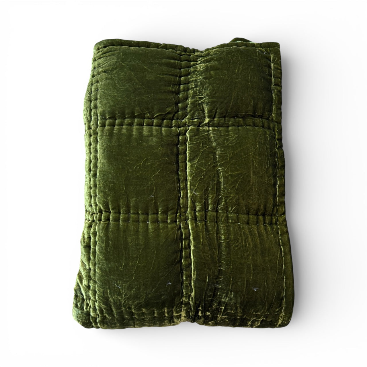 100% Silk + Velvet Luxury Quilt Moss