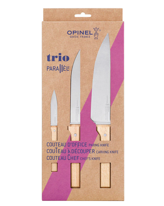 Parallele Trio Chef Knife Set Olive Wood