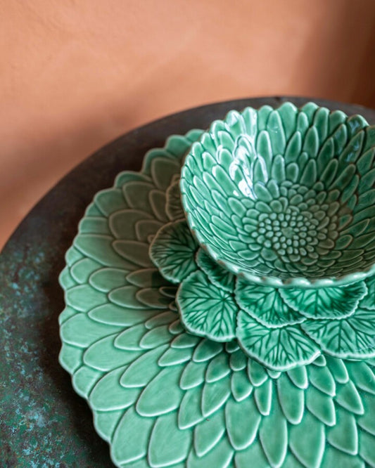 Dahlia Bloom Bowl Green